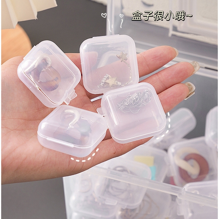 (1PCS) พร้อมสต็อกมินิแบบพกพาพลาสติกโปร่งใสสแควร์ Pill รูปที่ 2
