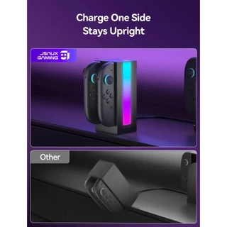 JSAUX RGB Joy-Con แท่นชาร์จสําหรับสวิตช์ 2 แท่นชาร์จเข้ากันได้กับคอนโทรลเลอร์ Nintendo Switch 2 JoyCon 4-in-1 สถานีชาร์จแม่เหล็ก-GP0501