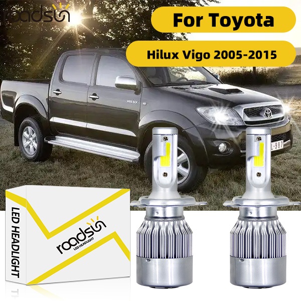Fit สําหรับ Toyota Hilux Vigo 2005-2015 ไฟหน้ารถหลอดไฟ 800% ความสว่าง Hi/Lo Beam 6000K Plug-N- Play Canbus กันน้ํา