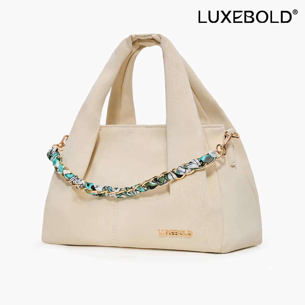 LUXEBOLD กระเป๋าถือ/กระเป๋าสะพายข้างผู้หญิง หนังนิ่ม PU ซิปปิดหลายช่อง