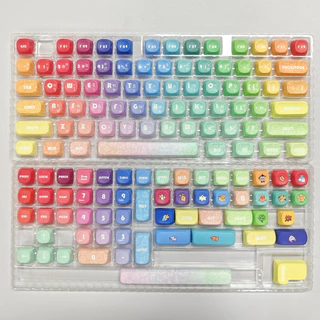 Thai Language ใหม่ MOA Thai Rainbow Candy macaron Morandi Gradient keycaps PBT Sublimation Dopamine สีคีย์บอร์ด keycaps