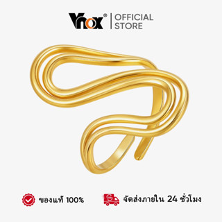 Vnox Gold Geometry S-Shaped เส้นเปิดแหวนผู้หญิง,สแตนเลส Exag…