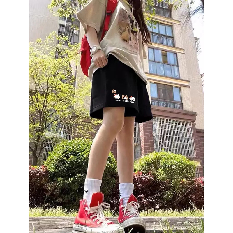 แฟชั่นเกาหลีสไตล์🎀ลายน้องแมวน่ารัก ชุดหน้าร้อน ใส่สบาย กางเกงขาสั้นห้าส่วน😸ลำลอง หลวม ๆ เสื้อผญ กางเกงขาสั้นYG1719 - รูปที่ 2