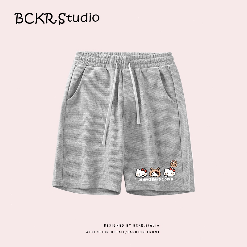 แฟชั่นเกาหลีสไตล์🎀ลายน้องแมวน่ารัก ชุดหน้าร้อน ใส่สบาย กางเกงขาสั้นห้าส่วน😸ลำลอง หลวม ๆ เสื้อผญ กางเกงขาสั้นYG1719 - รูปที่ 3
