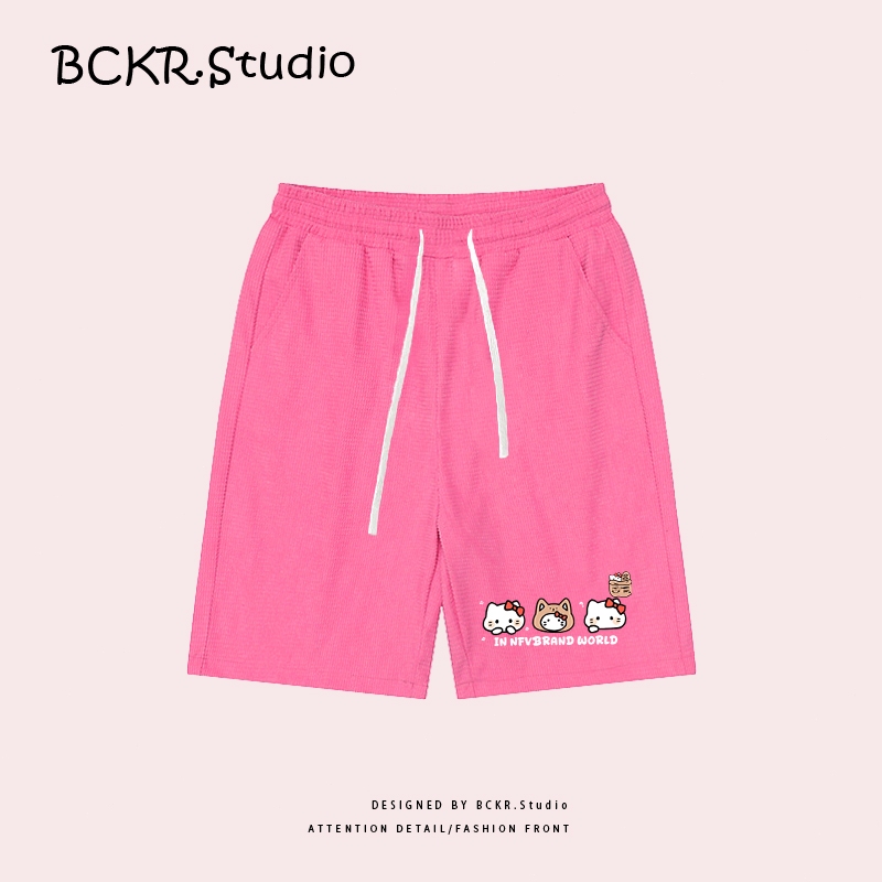 แฟชั่นเกาหลีสไตล์🎀ลายน้องแมวน่ารัก ชุดหน้าร้อน ใส่สบาย กางเกงขาสั้นห้าส่วน😸ลำลอง หลวม ๆ เสื้อผญ กางเกงขาสั้นYG1719 - รูปที่ 4