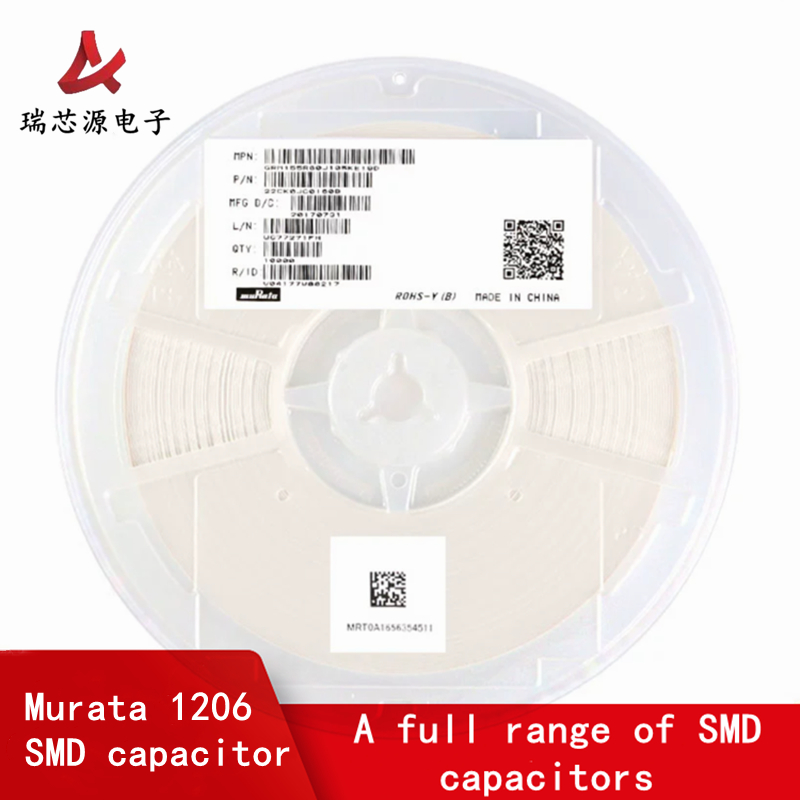 Murata Patch Capacitor 1206 100nF ±5% 50V C0G GRM31C5C1H104JA01L 1,000 ชิ้น