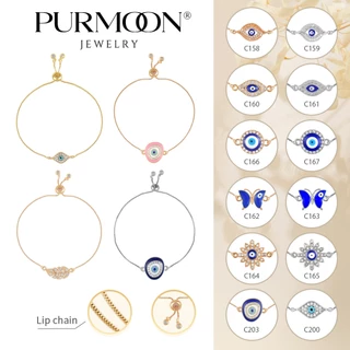 สร้อยข้อมือดีไซน์พิเศษตาการ์เดียน Purmoon | สร้อยข้อมือปรับขนาดได้พร้อมสัญลักษณ์นำโชค | ของขวัญสำหรับวันสำคัญ