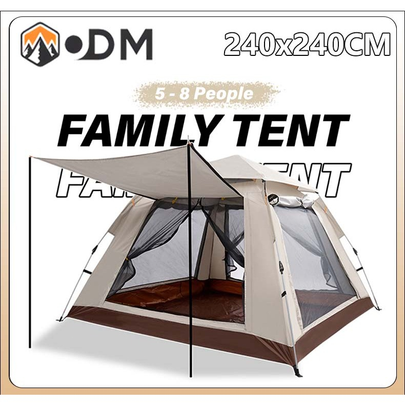 OUTDOORMORE เตนท์แคมป์ปิ้ง เต็นท์พับ 2/4/6/8 คน เต็นท์สนาม เต็นท์นอน เต้นท์กางอัตโนมัติ เต็นท์พักแรม ใช้สำหรับเดินป่ ระบายอากาศได้ดี