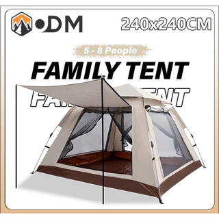 OUTDOORMORE เตนท์แคมป์ปิ้ง เต็นท์พับ 2/4/6/8 คน เต็นท์สนาม นอน เต้นท์กางอัตโนมัติ เต็นท์พักแรม ใช้สำหรับเดินป่ ระบายอากาศได้ดี