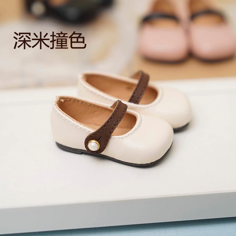 Bjd1/6 รองเท้าเด็กขนาดเล็ก 1/6 Square Toe Zhen รองเท้าแบนรองเท้าเดียวพร้อมสต็อก