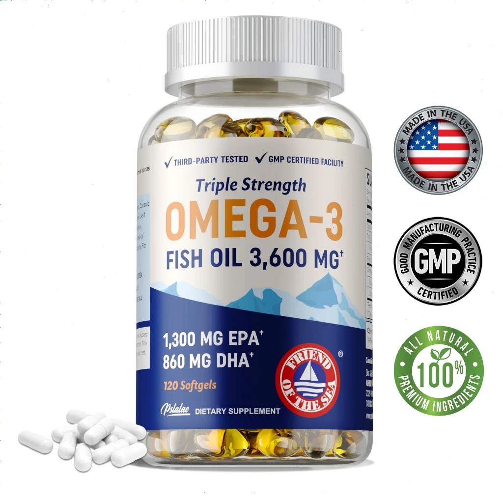 Omega-3 น้ํามันปลา สุขภาพหัวใจ เสริมภูมิคุ้มกัน 3600 มก. 120 แคปซูล