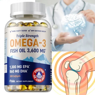 Omega-3 น้ํามันปลา สุขภาพหัวใจ เสริมภูมิคุ้มกัน 3600 มก. 120 แคปซูล