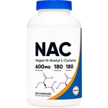 Nutricost NAC แคปซูล 600มก.*180 แคปซูล รุ่นมังสวิรัติ N-acetylcysteine ​​สารต้านอนุมูลอิสระป้องกันตับ