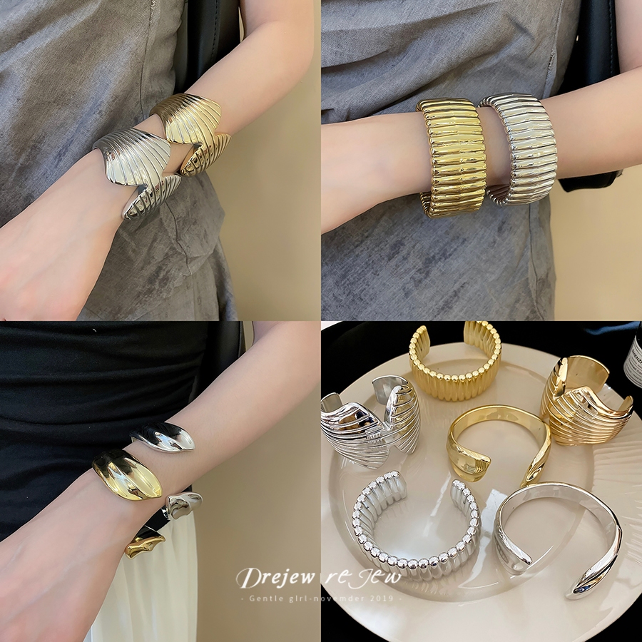 เดรช ยุโรปและอเมริกาอะคริลิมันรูปแบบเปิดสร้อยข้อมือบุคลิกภาพอารมณ์สร้อยข้อมือแฟชั่นที่เรียบง่ายและหลากหลายตกแต่งมือ