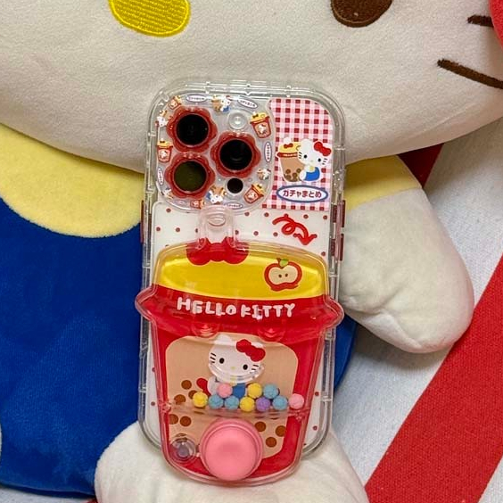 เข้ากันได้กับ iPhone 16Pro Max 15Pro Max 13 14ProMax น่ารักสร้างสรรค์ Hello Kitty เกมเครื่องทําน้ําการ์ตูนเคสโทรศัพท์