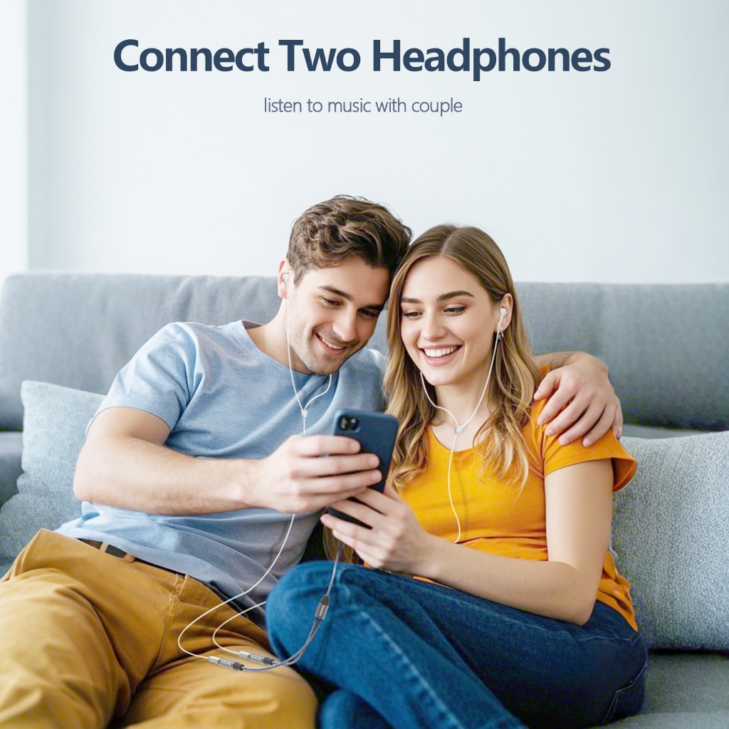 Sunkandi สายสัญญาณเสียง Splitter Y-Extension สาย 3.5 มม.ชายคู่ 2 คู่ 3.5 มม.หญิงสําหรับแล็ปท็อป - รูปที่ 3