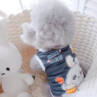 【พร้อมส่ง】เสื้อผ้าสัตว์เลี้ยงยืดเสื้อกั๊กระบายอากาศฤดูร้อนน่ารักสบายบางแมวและสุนัขสากล XS - XL