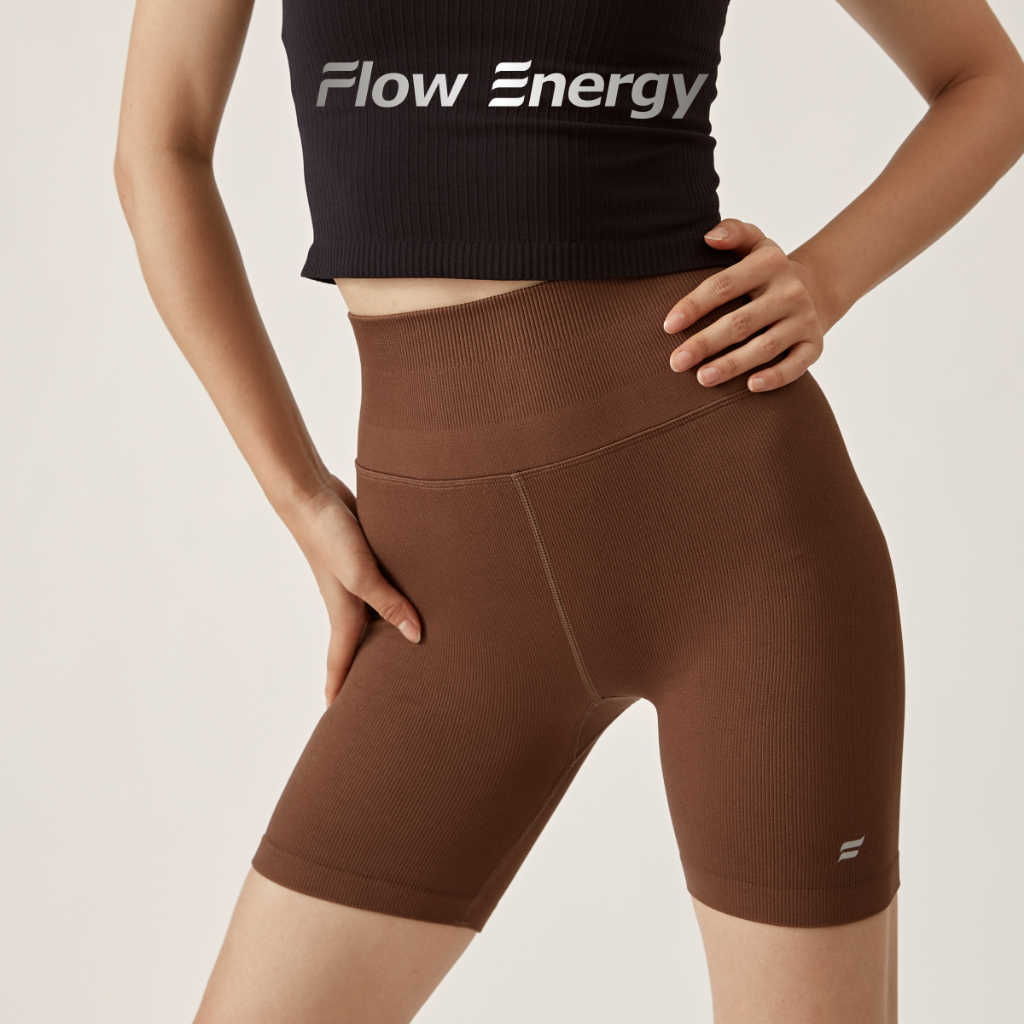 Flow Energy กางเกงโยคะขาสั้น สำหรับผู้หญิง เอวสูง ยกสะโพก กระชับ สำหรับวิ่ง ฟิตเนส โยคะ 5.5" FL0K008