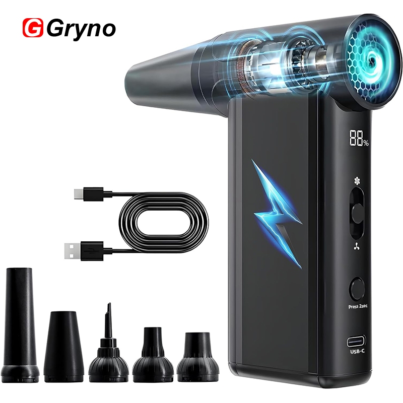 Gryno 130000RPM พัดลมเทอร์โบเครื่องเป่าลมแบบพกพามือถือพัดลมเจ็ทขนาดเล็กพัดลมรุนแรงมอเตอร์ไร้แปรงความเร็วสูงลมแรงกําจัดฝุ่น ราคาถูก Shopee Lazada