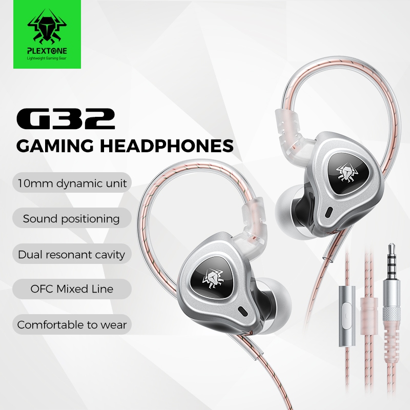 หูฟังสําหรับเล่นเกมไฮไฟ PLEXTONE G32,หูฟังชนิดใส่ในหู,หูฟังเบสไฮไฟ,หูฟัง Esports,ลําโพงติดตามรุ่นที่ 5,หูฟังแบบเกี่ยวหู,หูฟังมอนิเตอร์,พร้อมไมโครโฟน