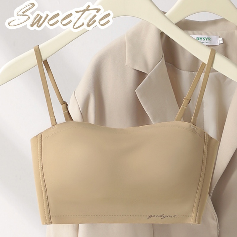 Sweetie⚡บรายอดฮิต!💥 บราไร้โครง บราเกาะอก แบบบางไร้รอยต่อ ไม่มีโครง เก็บทรงสวย ถ้วยเต็มแบบชิ้นเดียว ผ้านุ่มเป็นมิตรต่อผิว ดีไซน์ด้านหลังตัว U ขนาดใหญ่ ช่วยเก็บกระชับด้านข้าง สายบราเส้นเล็กยืดหยุ่น