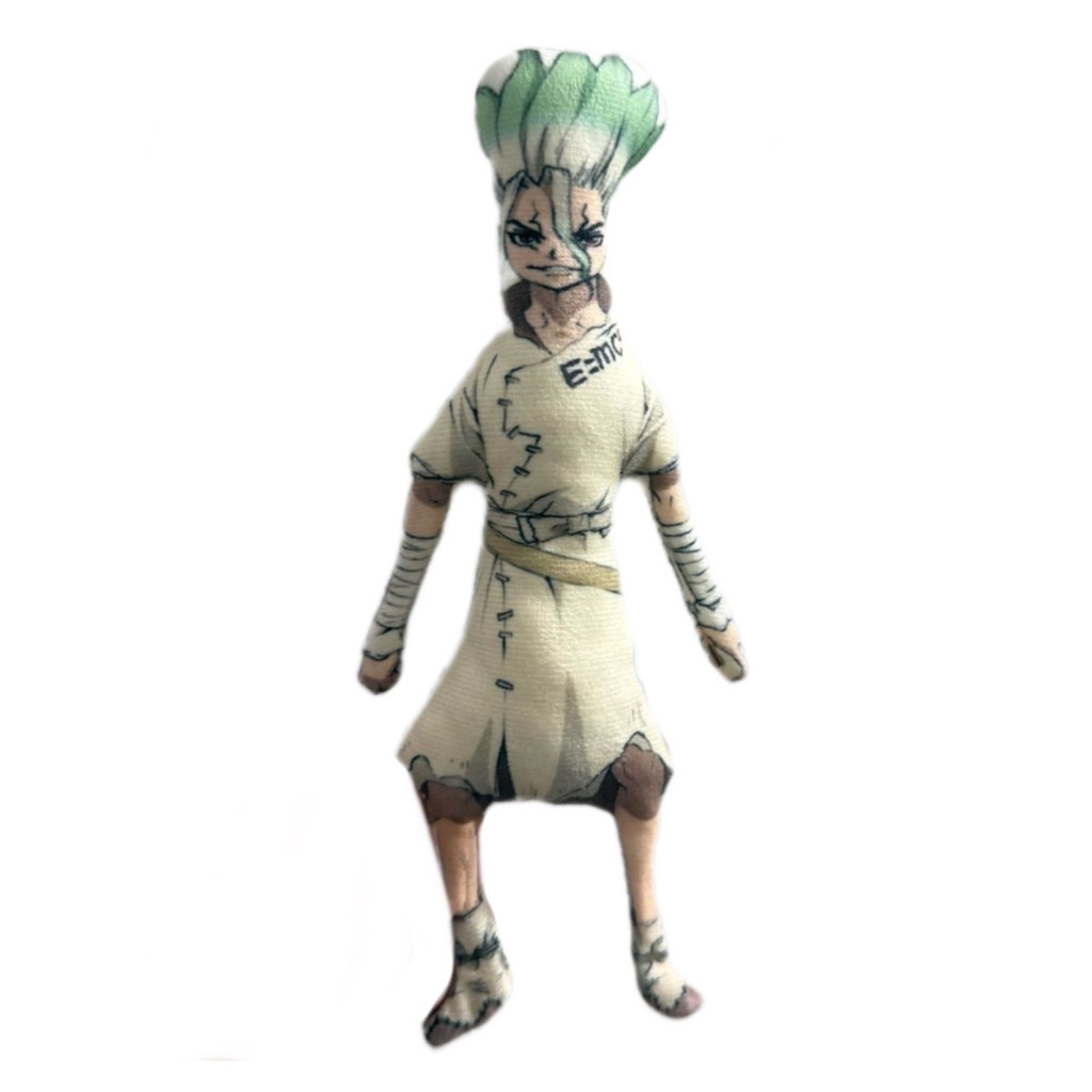Anime Dr.STONE Ishigami Senkuu ยุคหินบทคัดย่อตุ๊กตาเมาส์เกมค้าแห้งไม่มีขอบสีขาวโครงกระดูกในตัวสุ่มบิดให้เพื่อน