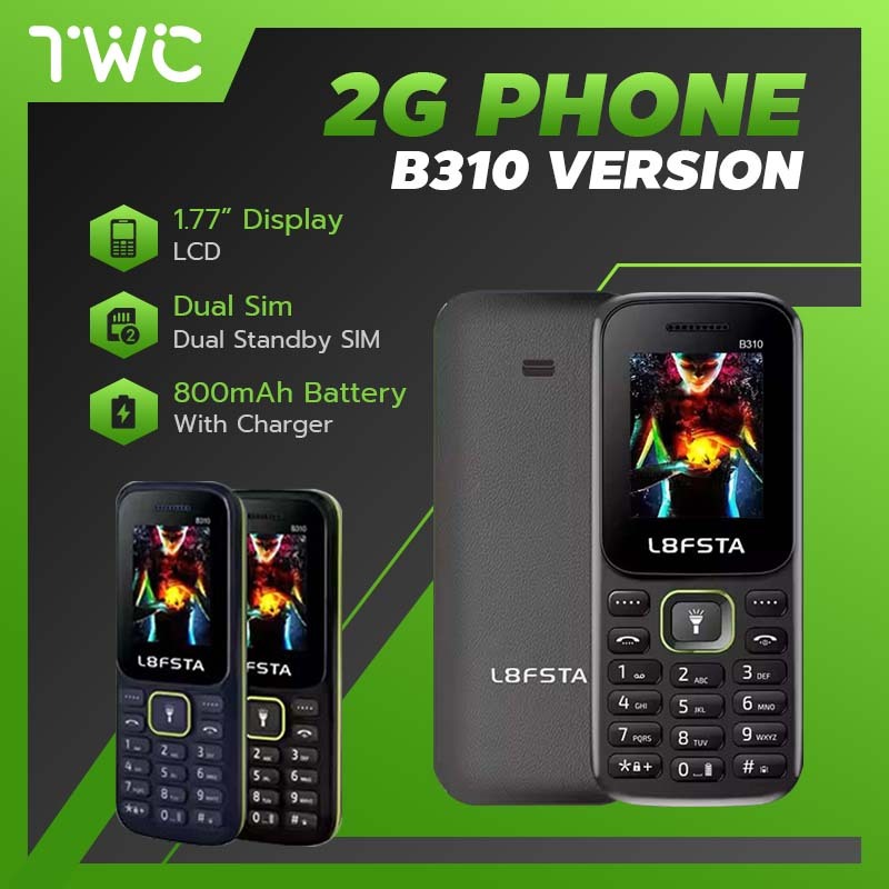 L8FSTA B310 โทรศัพท์  2G Dual SIM โทรศัพท์ 1.77 นิ้ว Display800mAh แบตเตอรี่ MP3 MP4 Playback การ์ดหน่วยความจําสนับสนุน Multi ภาษาระบบน้ําหนักเบาสําหรับผู้สูงอายุนักเรียนไฟฉายขนาดกะทัดรัด