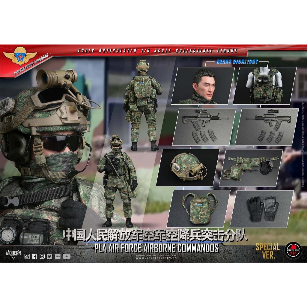Soldierstory 1/6 SS133 & SS134 PLA Air force Airborne Commandos Collectible Action Figure