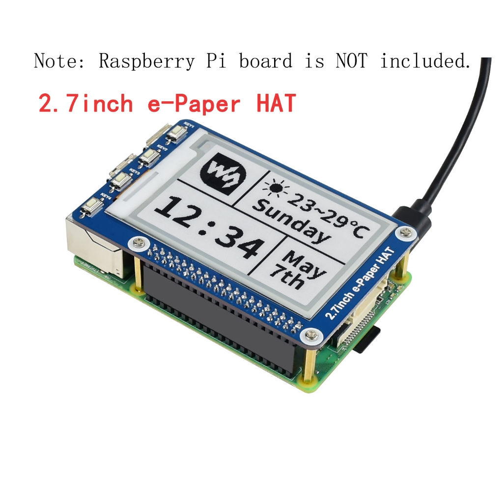 2.7 นิ้ว Eink E-Paper จอแสดงผลชุดหมวกสําหรับ Arduino RPI RasPi Raspberry Pi Zero 2 W 2W 0W 3 รุ่น B 