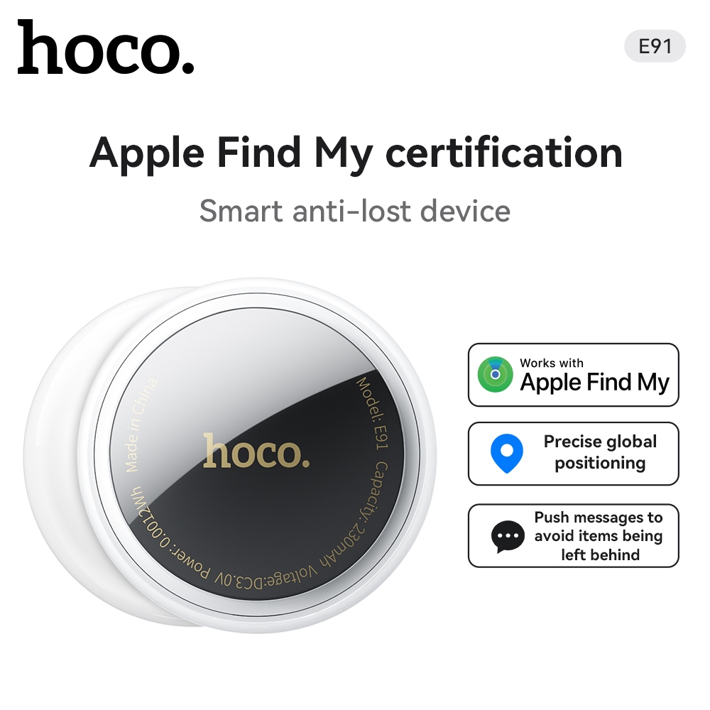 HOCO E91 Tag GPS tracker,location for iOS,รองรับ Find My,ไม่จําเป็นต้องติดตั้งแอพเพิ่มเติม,แบตเตอรี่