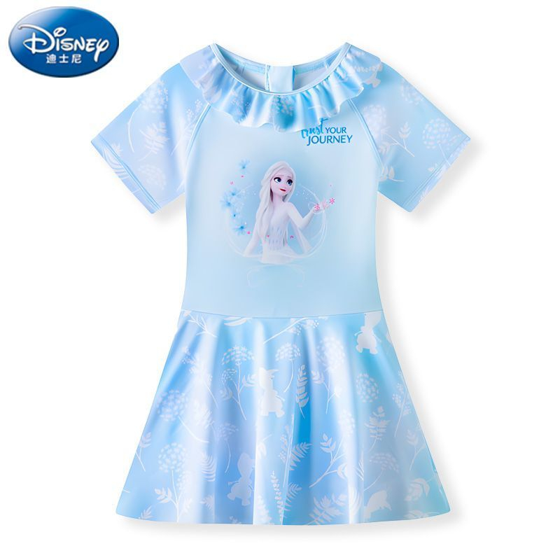Disney ชุดว่ายน้ําเด็กผู้หญิงแยกชุดว่ายน้ําชายหาดครีมกันแดด อุปกรณ์ว่ายน้ํา