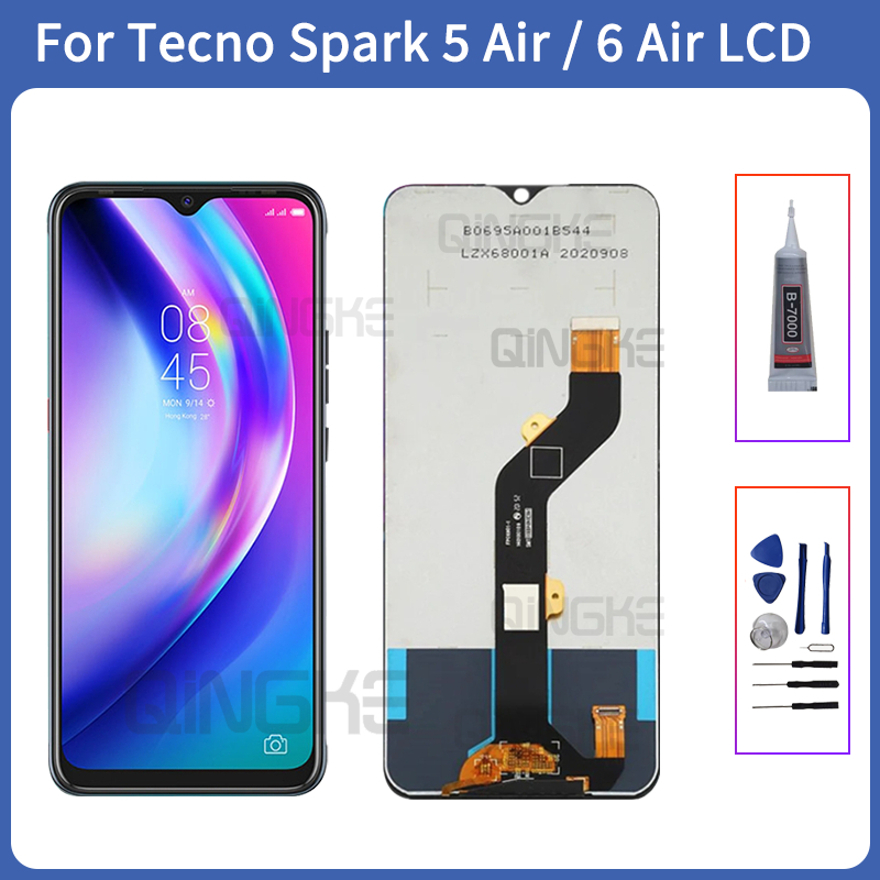 LCD สําหรับ Tecno Spark 5 Air 6 Air LCD KD6a KE6 KE6j KF6 IPS จอแสดงผลใหม่ Touch Screen Digitizer As