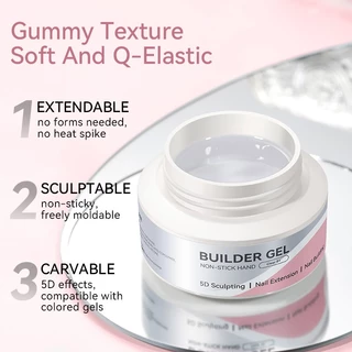 BORN PRETTY 60g Clear Non-Stick Hand Extension Gel ยาทาเล็บสําหรับ 3D Shaping Nail Art Solid Milky Jelly Hard Gel สําหรับเล็บปลอม