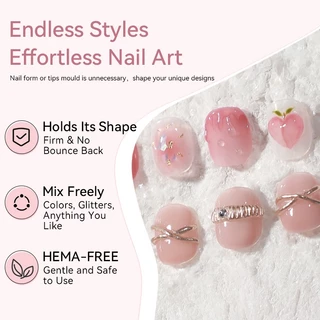 BORN PRETTY 60g Clear Non-Stick Hand Extension Gel ยาทาเล็บสําหรับ 3D Shaping Nail Art Solid Milky Jelly Hard Gel สําหรับเล็บปลอม