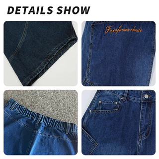 กางเกงยีนส์ผู้ชายหลายกระเป๋า กางเกงขากว้างทรงหลวม baggy jeans เอวสูง สไตล์สตรีทอเมริกัน ผ้านุ่มใส่สบาย ซ่อนไขมันสะโพกได้ดี M-2XLCOOYA พร้อมส่ง