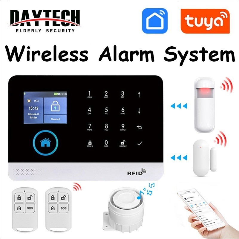 Daytech สัญญาณกันขโมยในบ้าน พร้อมรีโมท wifi smarthome กันขโมย กริ่ง doorsensor alarm TUYAรุ่นอัพเกรด