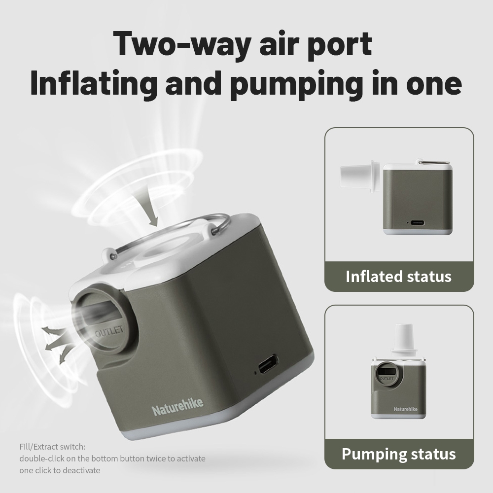 เดินป่าธรรมชาติ ปั๊มลมพองมินิมัลติฟังก์ชั่แสงกลางแจ้งสูบน้ําและชาร์จปั๊มลมไฟฟ้า - รูปที่ 4