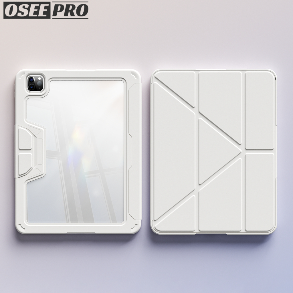 Osee Pro 3+Y-fold flip-top high-transparency anti-fall magnetic buckle เคสป้องกันพร้อมช่องเสียบปากกา
