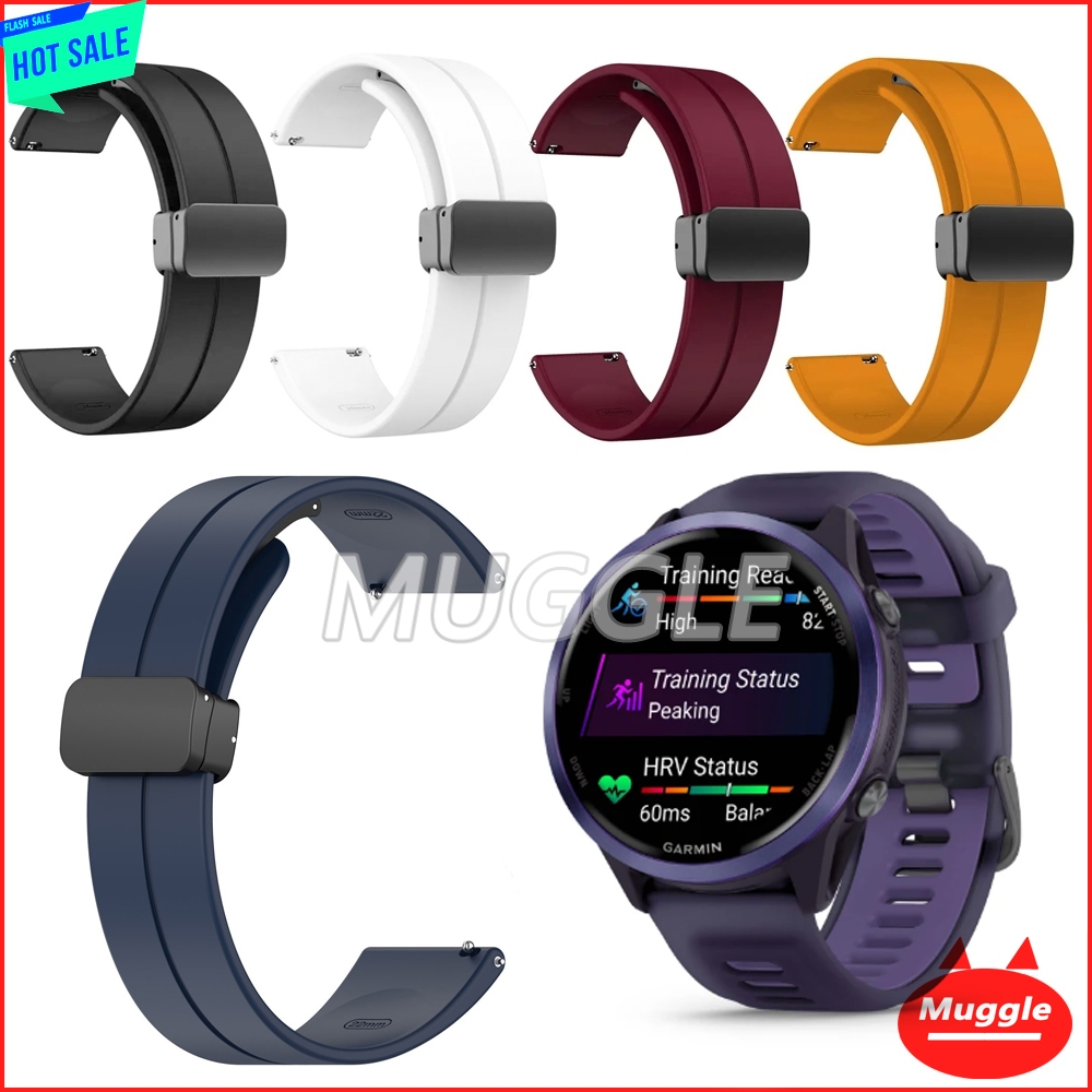 สาย Garmin Forerunner 570 47 มม.42 มม. สายนาฬิกาซิลิโคนหัวเข็มขัดแม่เหล็กสายรัดข้อมือ Garmin Forerun