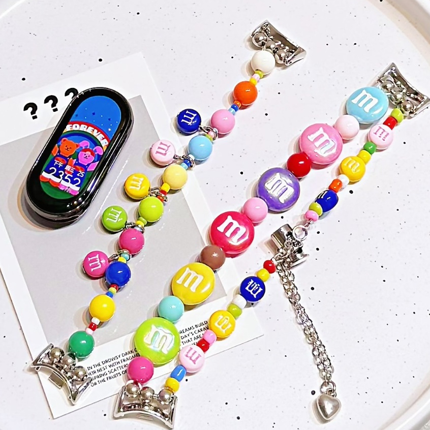 สายนาฬิกาสําหรับ mi band 10 สาย mi band 8/mi band 9 สาย mi band9 สายนาฬิกาลูกปัดพลาสติก mi band 8 สา