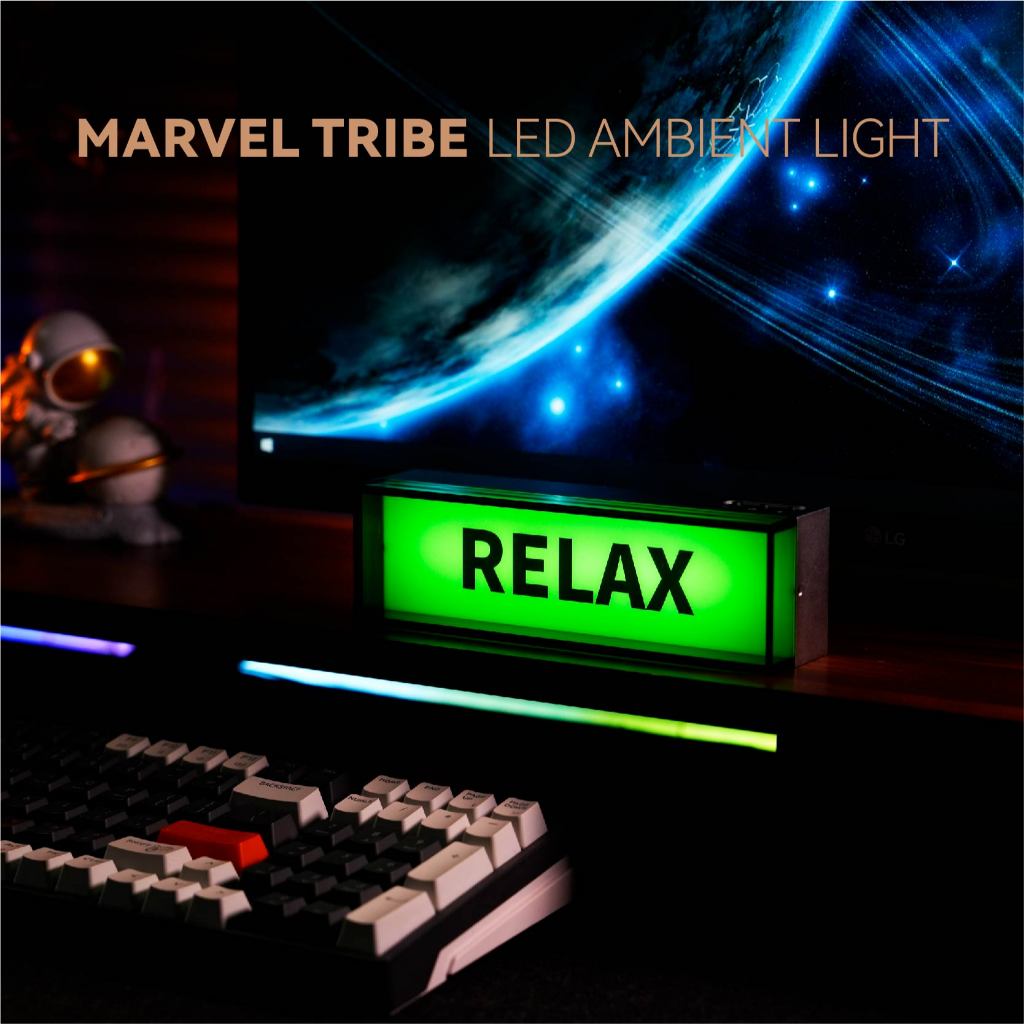 -LW- TRIBE อลูมิเนียมไฟไฟฟ้า Creative Desktop ตกแต่งเดสก์ท็อปบรรยากาศไฟ LED กล่องบาร์โคมไฟ Mood Light ของที่ระลึก