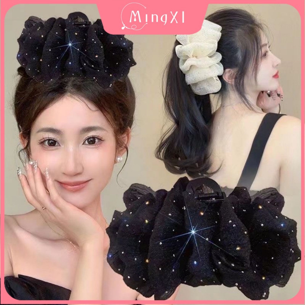 ผ้าตาข่ายลูกไม้เมฆกิ๊บผู้หญิงใหม่คุณภาพสูง อิน ปลาฉลาม คลิปเครื่องประดับผม