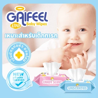GAIFEEL LITE ผ้าเช็ดทําความสะอาดเด็ก กลิ่นแคนดี้ ไม่มีกลิ่น 84 แผ่น สําหรับเด็ก 5 แพ็ก