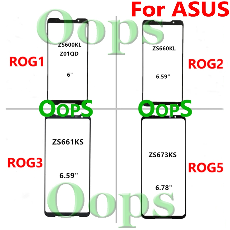 สําหรับ Asus ROG โทรศัพท์ 5 5S 6 7 3 2 1 Rog1 Rog2 Rog3 Rog5 Rog6 Rog7 LCD หน้าจอสัมผัสด้านหน้ากระจก