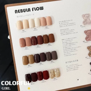 【พร้อมส่ง】 NF-009|12สี แบบแยกขวด สีเจลสีน้ำตาล NebulNFlow | เจลพื้น/ เจลกลิซเตอร์/สีเจลไซรัป วิบวับ สวยมาก สีแน่น ต้องอบ