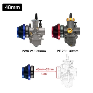 เครื่องกรองอากาศคาร์บูเรเตอร์ 48 มม.สําหรับรถจักรยานยนต์ Dellorto SHA 50cc 70cc 90cc 110cc ATV Dirt Pit Moped
