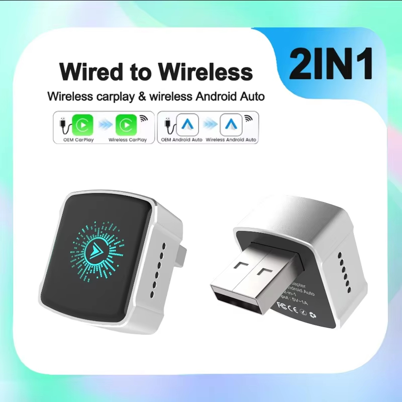 K8 2-in - Wired to Wireless Carplay Android Auto Smart Dongle AI Box Mini WIFI Adapter ใช้งานร่วมกับ