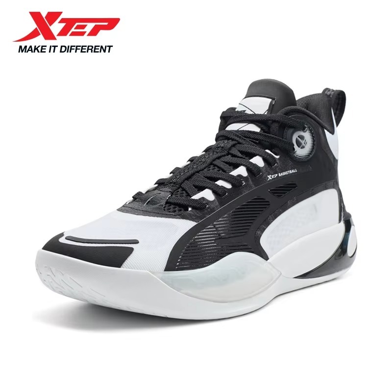 XTEP รองเท้าบาสเก็ตบอลผู้ชายฤดูร้อนใหม่เปลวไฟ Anti-torsion Support ทนทานลื่นสำหรับมืออาชีพ