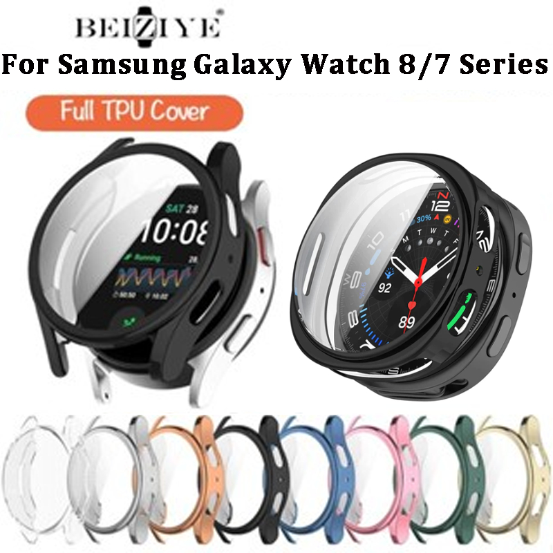 คลุมทั้งหมดป้องกันกรณีสําหรับ Samsung Galaxy watch 8/7 40 มม.44 มม.นาฬิกาสมาร์ท Soft TPU ป้องกันหน้าจอ Samsung Galaxy watch 8 อุปกรณ์เสริม