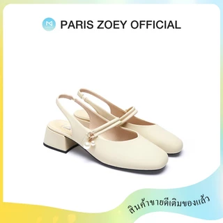 Paris Zoey Mary Jane รองเท้า ส้นสูงประดับมุก รองเท้าคัทชูผู้หญิงแบบเปิดส้น luxury